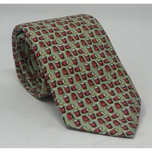 Vineyard Vines Flip Cup Tie Men’s Green Silk Necktie Made in USA Preppy Party